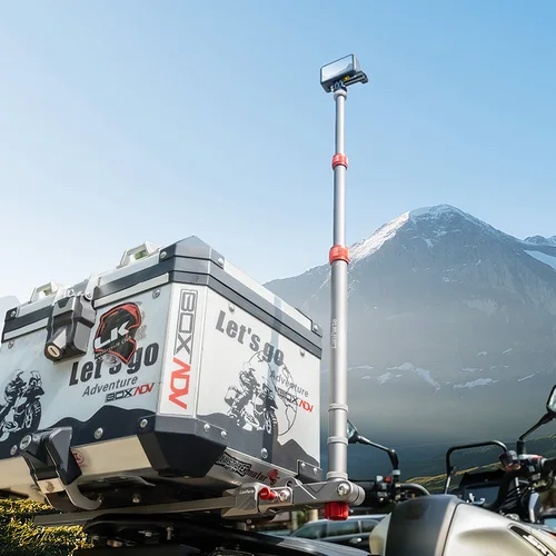 Imagen 2 del producto Lanaprte-asta de bandera ajustable multifuncional para motocicleta, soporte para Cámara de Acción, 360