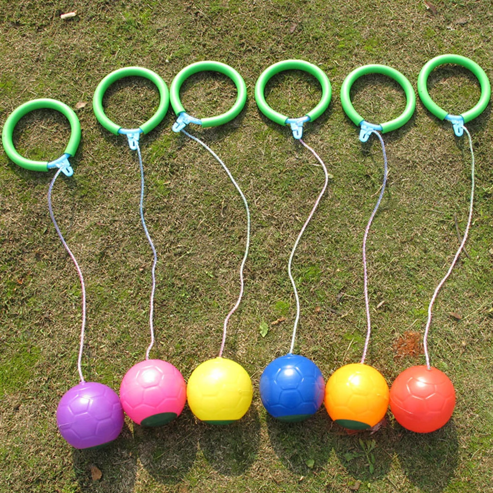 6 Pcs Bucket Stilts for Children Sponge Ring Jumping Ball Outdoor Toys Ankle Rope Balls Skipping