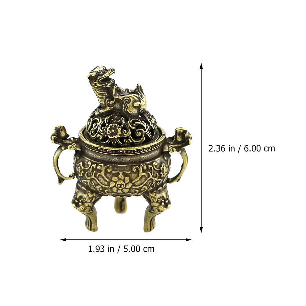 

Pixiu Incense Burner Ornaments Small Censer Decor Tea Ceremony Indoor Household Brass Copper Aroma
