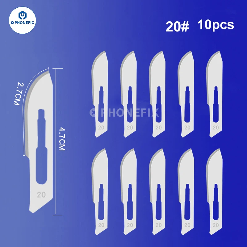 10 stücke Kohlenstoffs tahl schnitzen Skalpell messer 10 #21 #23 #24 #25 # chirurgische Klingen DIY schneiden Motherboard BGA Reparatur chirurgisches Messer – Detail 11