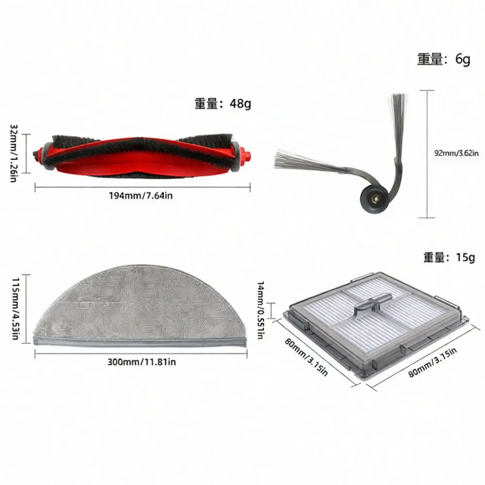 High Quality Replacement Kit For Roborock Q10 X5 Q10 PF Q8 Max Pro Robotic Vacuum Main Roller Brush Filter Side Brush Mop Pad