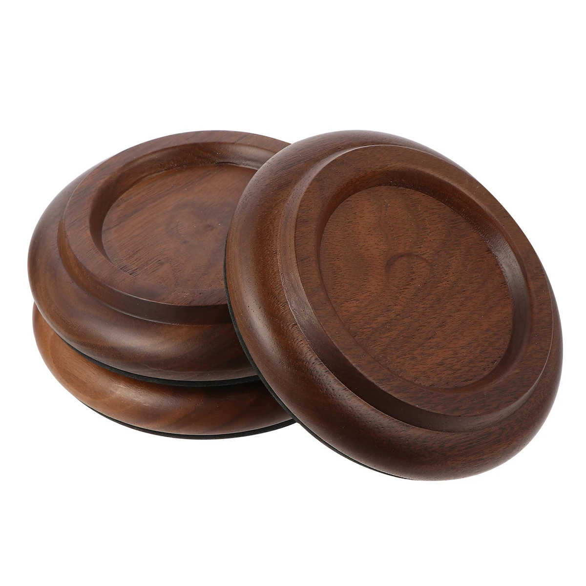 

3 Pcs Piano Mat Foot Pads Leg Cups Caster Feet Solid Wood Black Walnut Protector