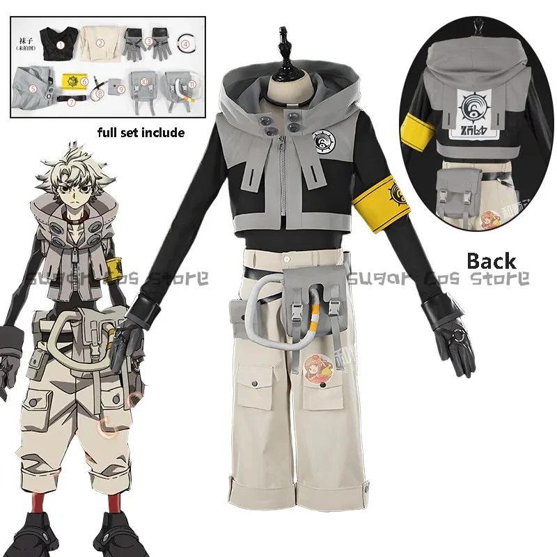 LQGachiakuta Rudo Surebrec أنيمي تأثيري حلي موحدة هوديي قفازات أكوتا المنظفات هالوين كرنفال الدعائم الطرف للنساء م