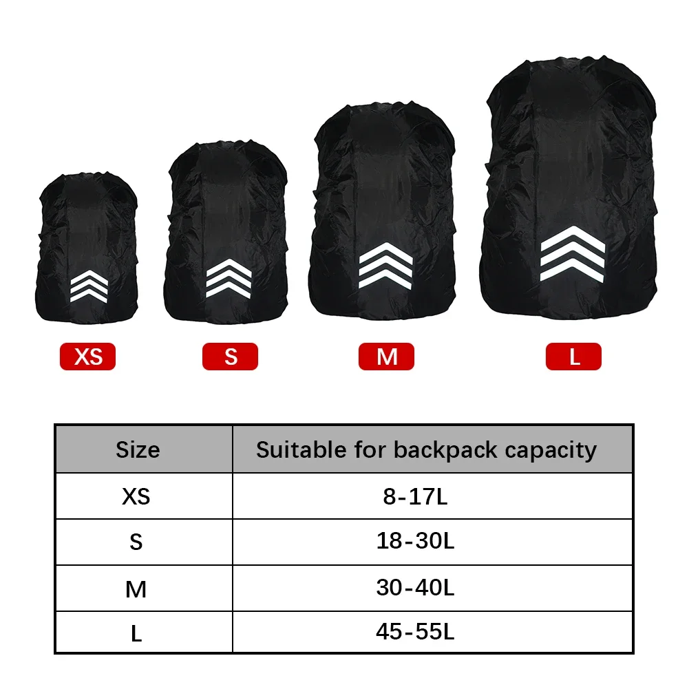 Outdoor Reflective Backpack Rain Cover 190T Fishing Cycling Hiking Climbing Bag Cover Waterproof Rain Cover for Backpack 18-45L