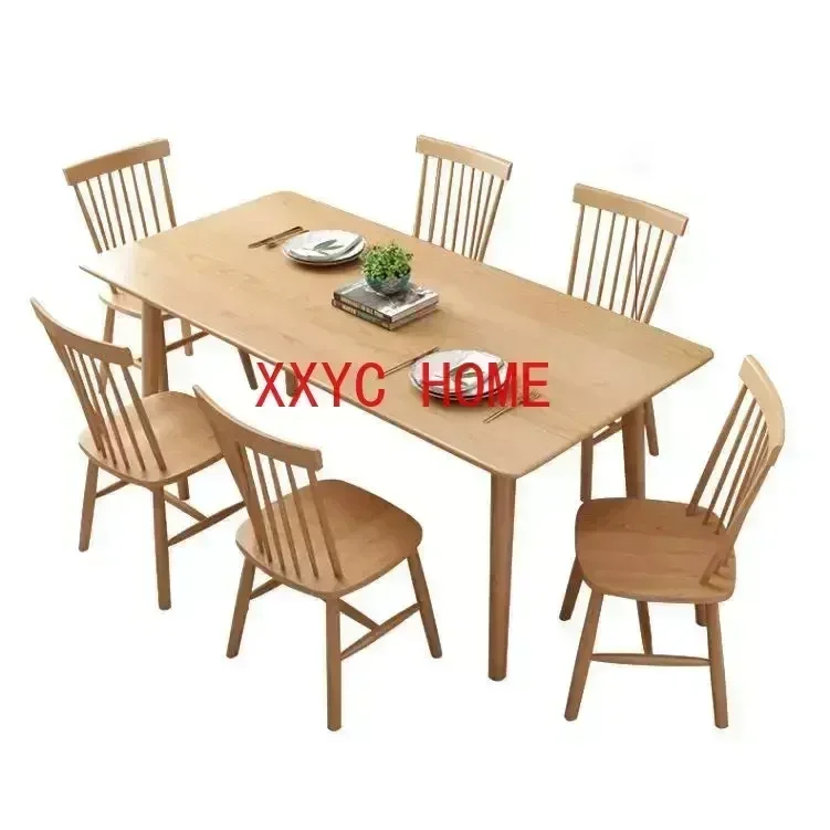 

Набор обеденных столов и стульев из ясеня для небольшой квартиры, дома, гостиной, обеденный стол, деревянный цветной стол