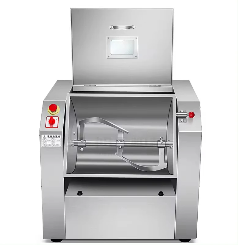 Flour Mute Kneading Machine for Home Use 10 kg Bag Store Large Capacity Powerful Horizontal Stainless Steel Dough Machine