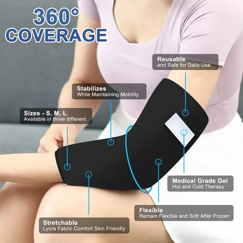 Gel Ice Sleeve, Elbow Knee Ankle Ice Pack, Hand Ice Wrap, Gel Hot Cold Pack-Multipurpose And Reusable