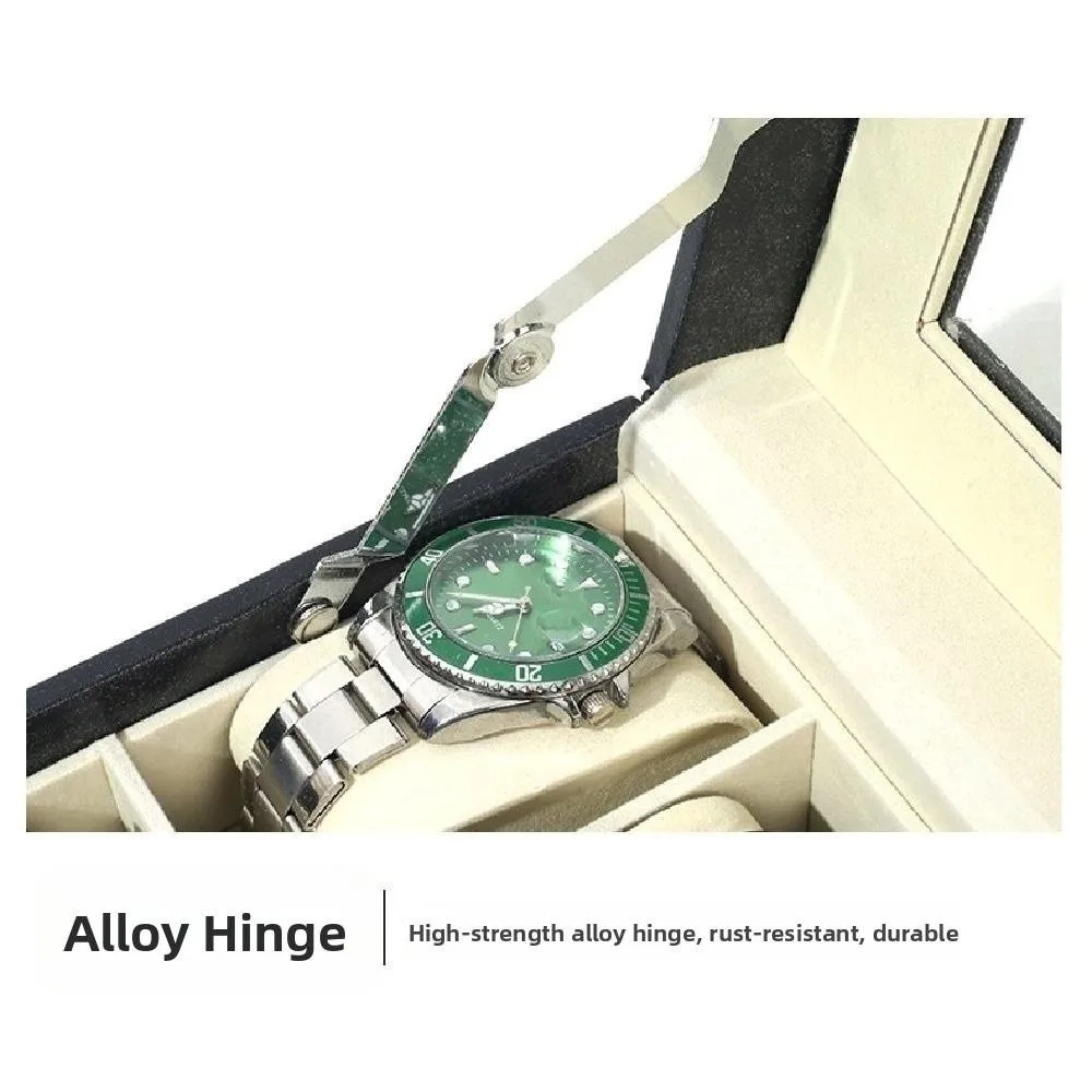 قابل للقفل صندوق تخزين ساعات 2/3/6/10/12 شبكات للإزالة ساعة الوسائد صندوق مجوهرات يتدفقون القماش ساعة جلدية صندوق عرض هدية