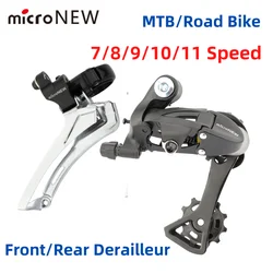 microNEW Bicycle Front Rear Derailleur for MTB Road Bike Compatible with 7/8/9/10/11 Speed Cycling Parts