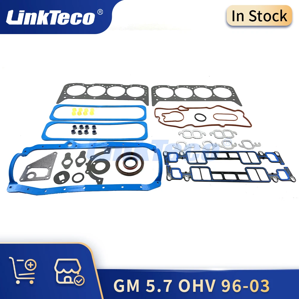 

Engine Parts Full Gasket Set 96-03 5.7L V8 OHV For GM Chevrolet GMC HUMMER ISUZU Cylinder Intake Exhaust Head Oil pan Kit LS 5.7