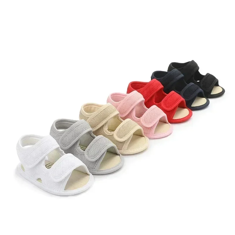 Breathable Baby Sandals - Soft Net Cloth Summer Shoes for 0-18 Months, Unisex Solid Color Design