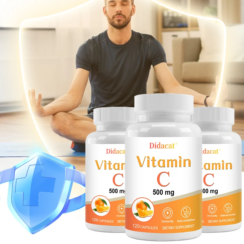 

Extended-Release Vitamin C Capsules, Immune Support, Reduce Oxidation, Vitamin Supplement, 500 mg, Vegan