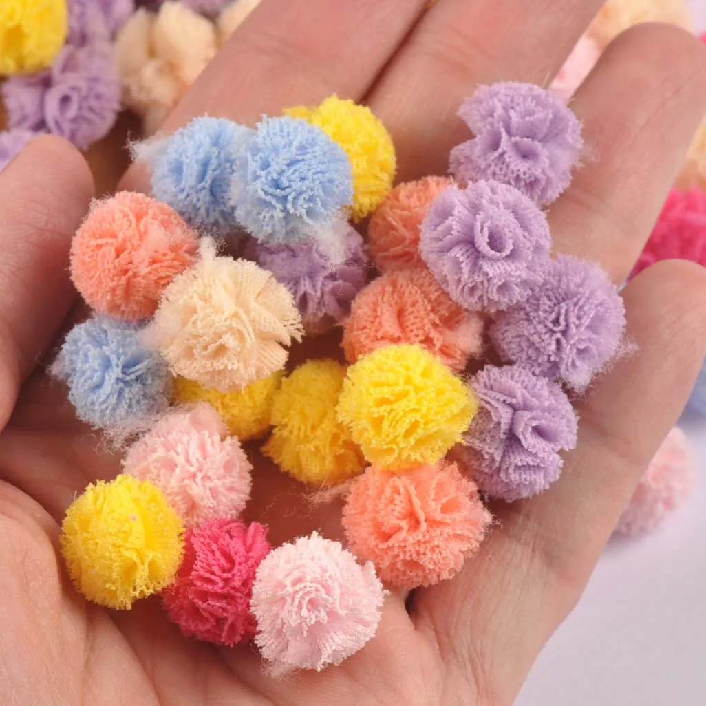 IkFor-Pompons souples multicolores pour enfants, artisanat fait main, pelucheux, jouets de bricolage, maison, fête de mariage, décoration de vêtement, 15mm, 50 pièces