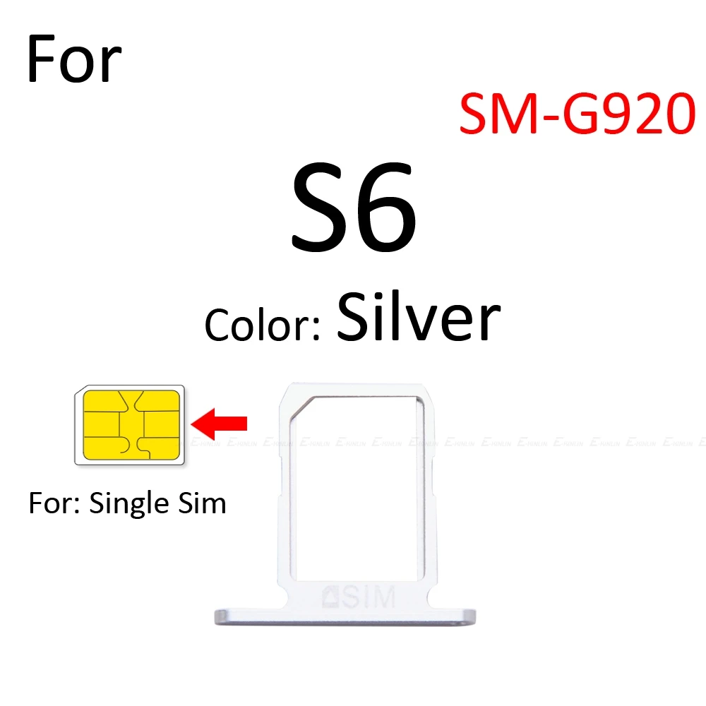 Sim Card Tray Socket Slot Reader Adapter For Samsung Galaxy S6 Edge G920 G925 Micro SD Card Holder Connector Container Parts