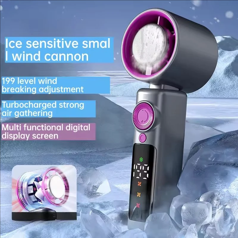 2026 new high-speed handheld fan semiconductor refrigeration 199-speed mini usb charging portable outdoor small fan