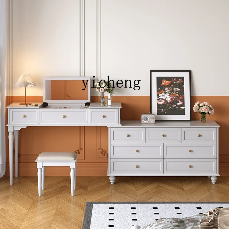 

r5.13 Solid Wood Chest of Drawers Dressing Table Integrated Bedside Bedroom Black Storage