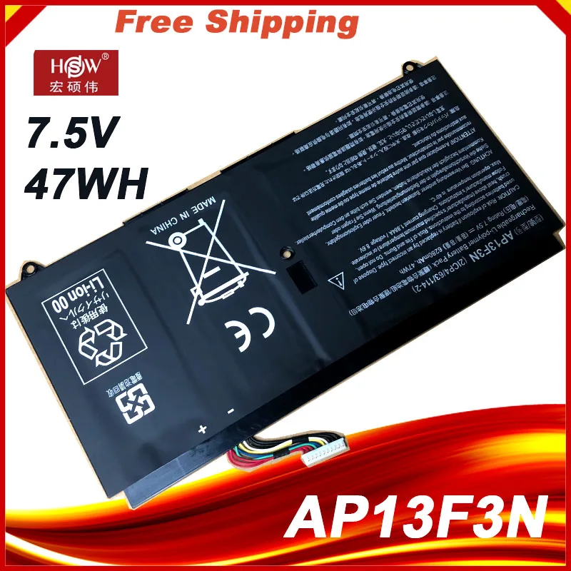 NEW AP13F3N Laptop Battery For ACER Aspire S7-391-6822 S7-392 S7-392-9890 Ultrabook 7.5V 47Wh Batteries