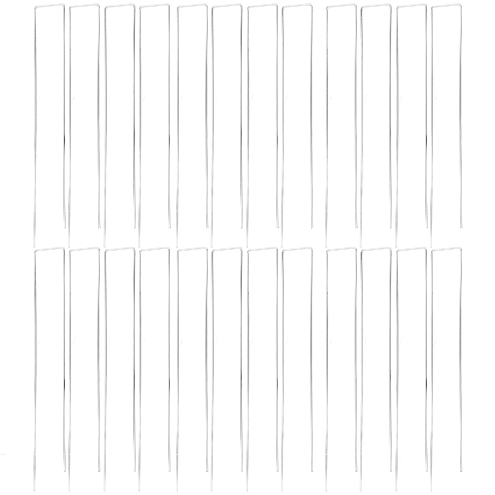 

50pcs Garden Fixing Nails Galvanized Ground Pegs Heavy Duty Landscaping Staples U Shaped Metal Lawn Stakes Steel Wire Durable