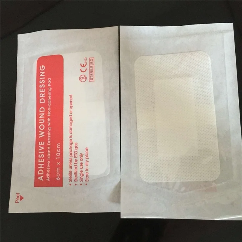 10 Pcs Wound Dressing Pads Non-woven Fabrics First Aid Application Swab Breathable Self-adhesive Dressings Paste Patches