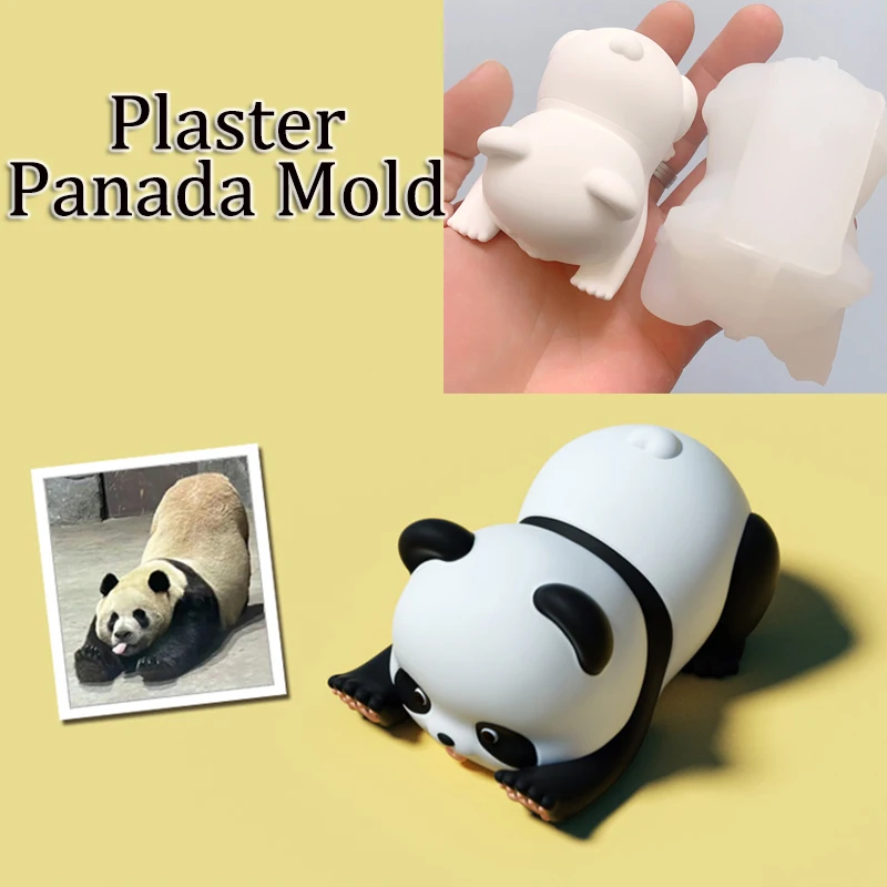 

Cute Plaster Panda Mold Handmade Concrete Candle Soap DIY Supplies Silicone Mold Bedroom Gypsum Ornament Scented Diffuser Molds