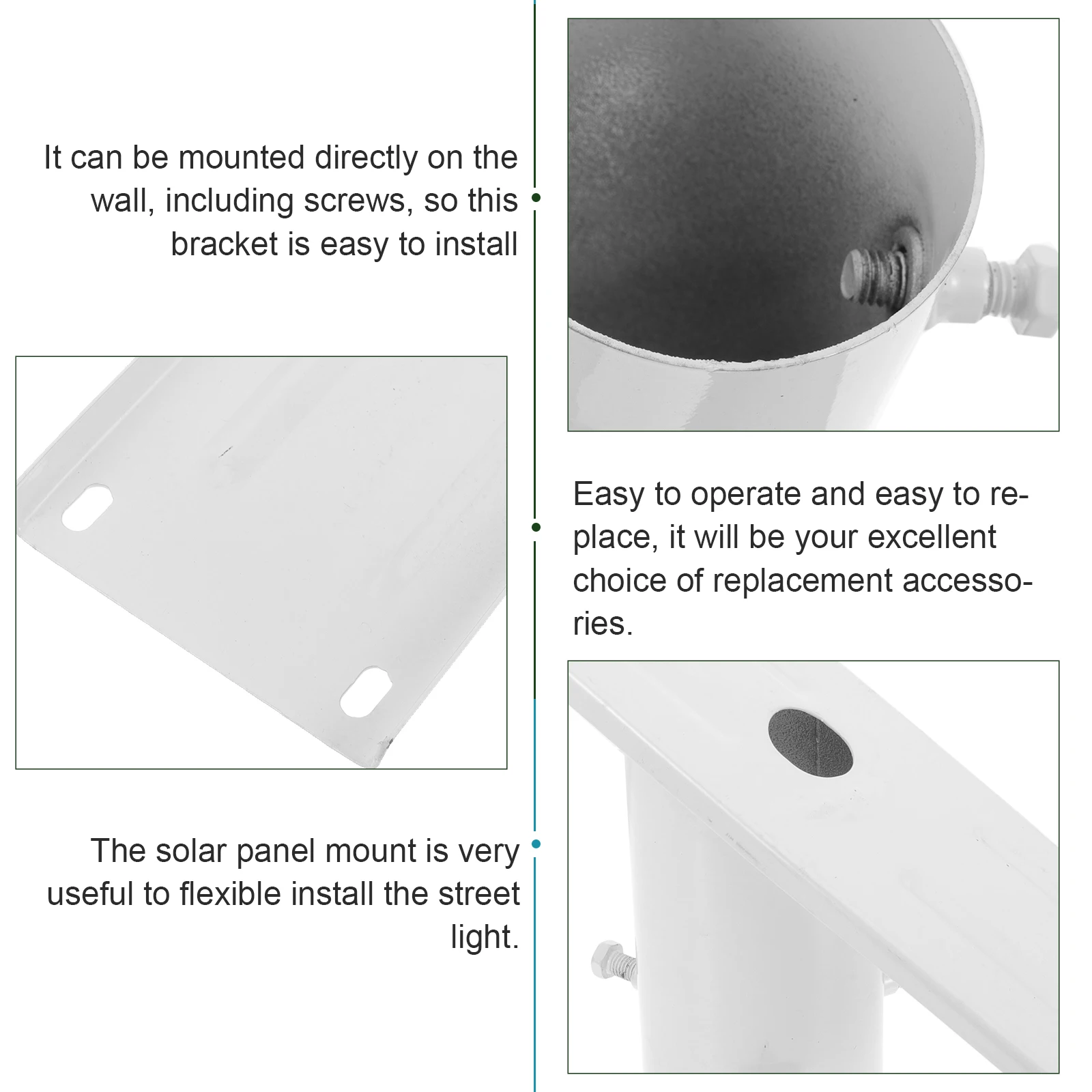 

1 set 1 Set Solar Panel Bracket Solar Light Mount Wall-Mounted Iron Support Outdoor Garden Yard Street Light Stand Fixing Holder