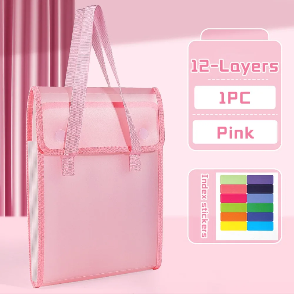 

Professional A4 File Bag Handheld Large Capacity A4 File Folder 12-layer Classification Document Storage Case for School Office