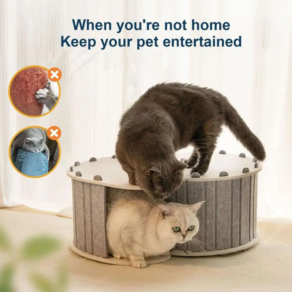 Halb Geschlossenen Haustier Tunnel Katze Bett Wasserdicht Abnehmbare Bett Nest Nest Katze Haustier Filz Tunnel Haustier Tunnel Spielen Katze Filz B7M3