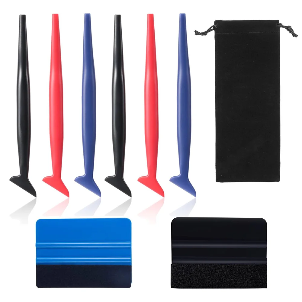 Car Vinyl Wrap Tools Kit Mini Curves Scraper with Different Hardness Vinyl Squeegee Micro Corner Squeegee Window Tint Tools