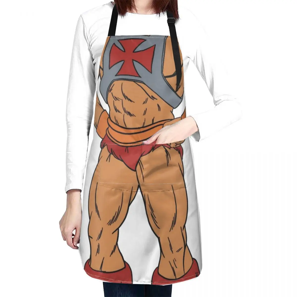 He-man vintage tribute Apron Trim Cloth Men's Kitchen Smock for hairdressing Apron