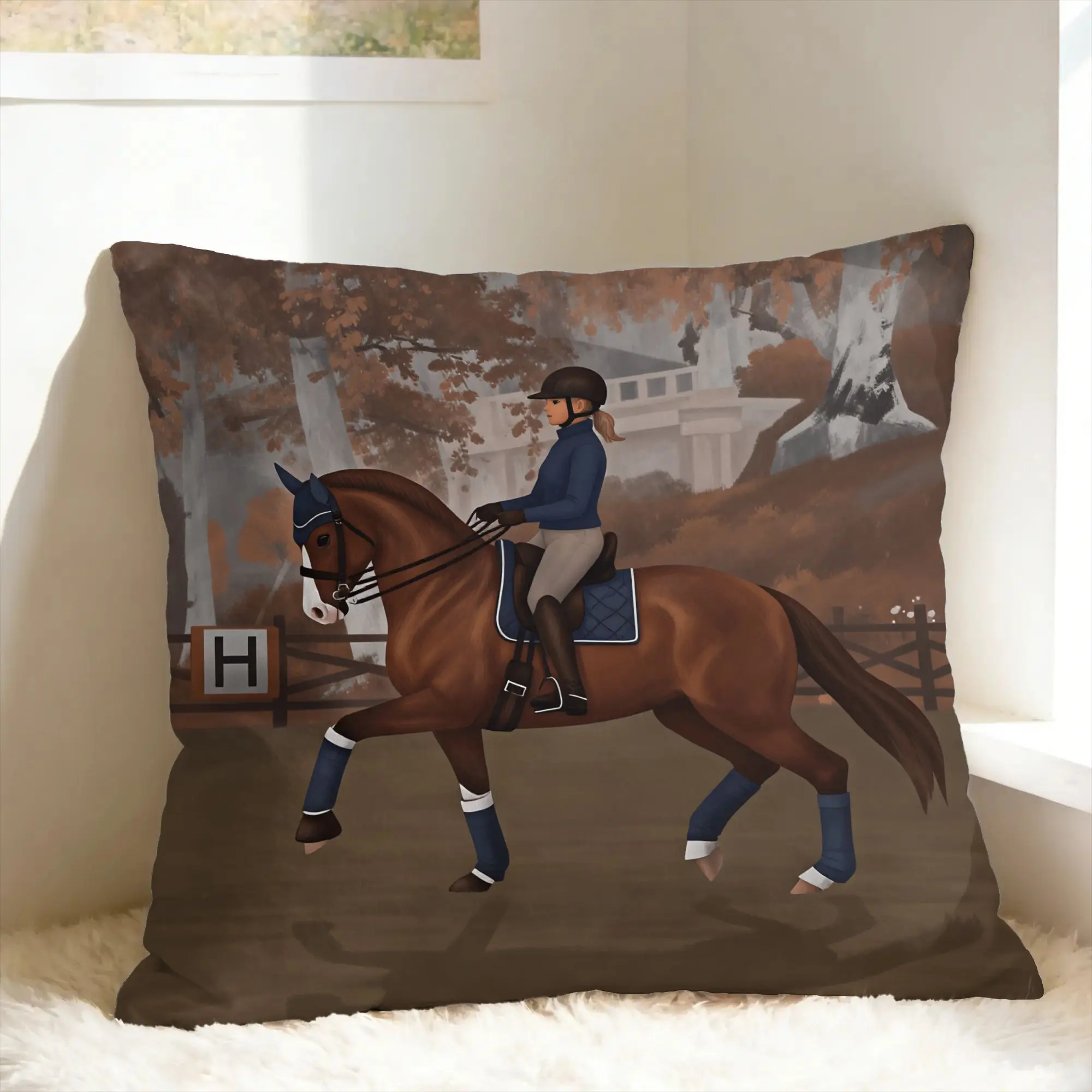 Equestrian Pillow Case  Kawaii Pillow Cover Design Pillowcases For Sofa Bedroom Home Decor