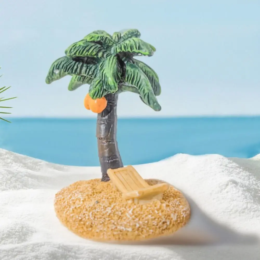 Decorative Mini Coconut Tree Model Simulation Lifelike Beach Coconut Trees Ornaments Resin Coconut Palm Tree Landscape Home Desk