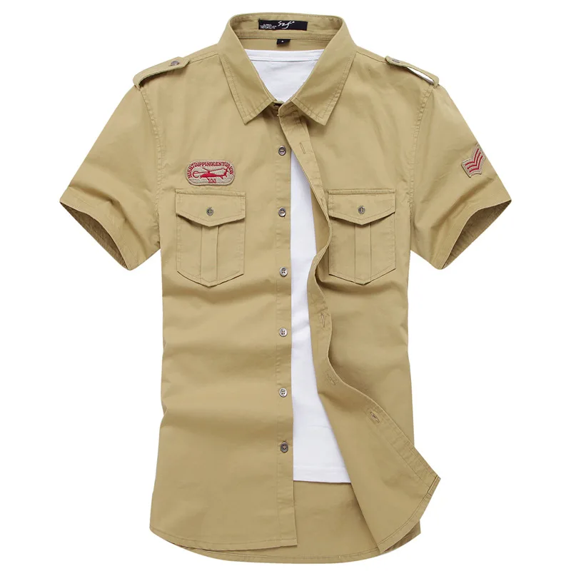 

2026 Summer Fashion Casual Men's Shirt Short-Sleeve Men's Military Uniform Shirt Men's Clothing