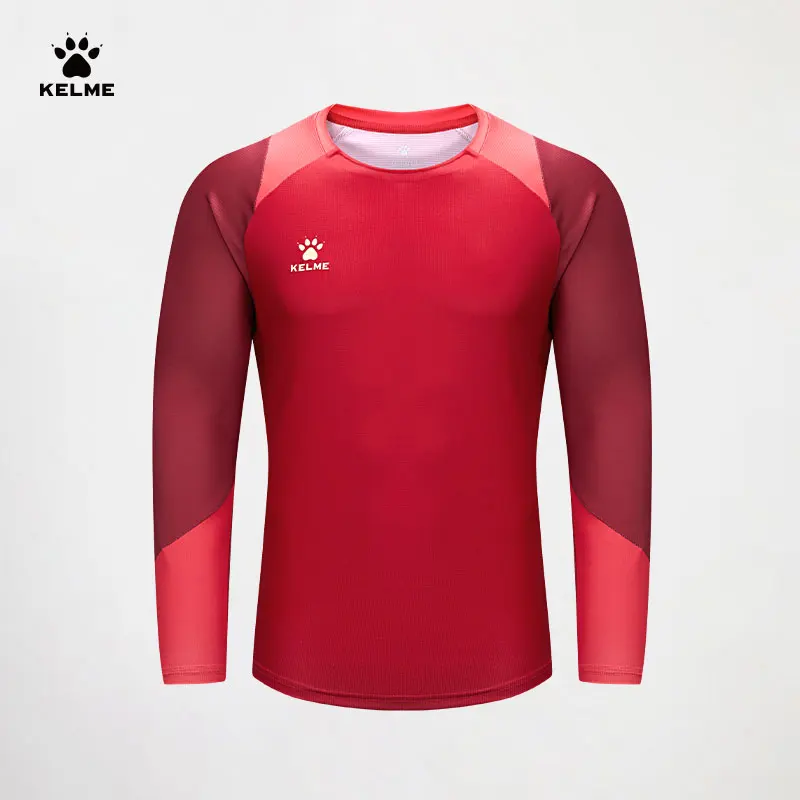 Kelme maglia da calcio a maniche lunghe maglietta sportiva da allenamento da uomo in esecuzione maglietta da basket da corsa traspirante ad