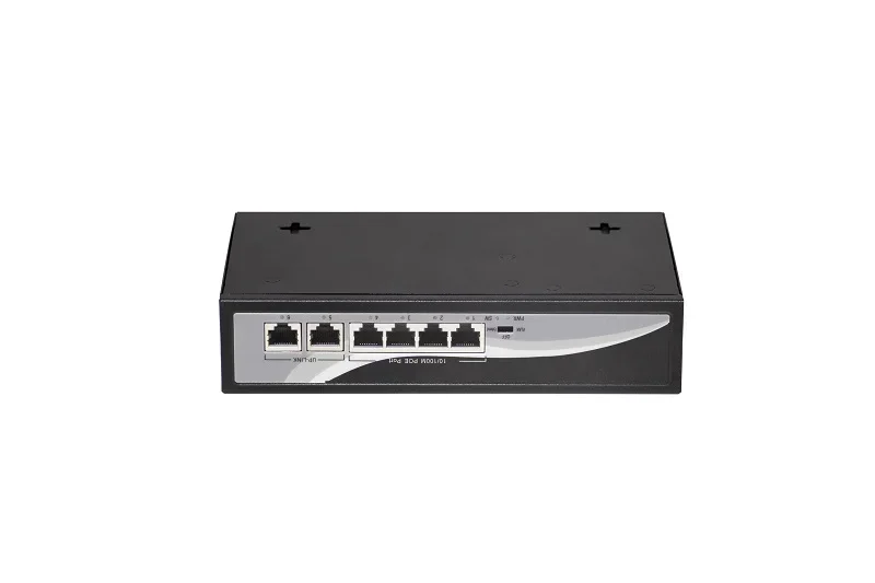 6-port 10/100M switch, yang 1-4 port mendukung POE, IEEE 802.3af standar internasional, built-in total power 65W