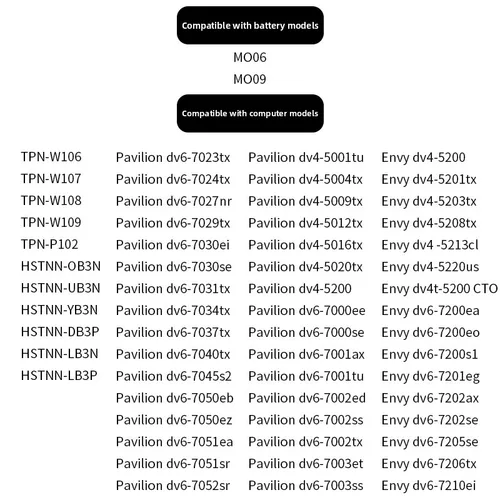 Imagen 2 del producto Nueva batería de ordenador portátil 11,1 V 62WH MO06 HSTNN-LB3N para HP Pavilion DV4-5000 DV6-7002TX 5006TX DV7-7000 baterías 671567-421