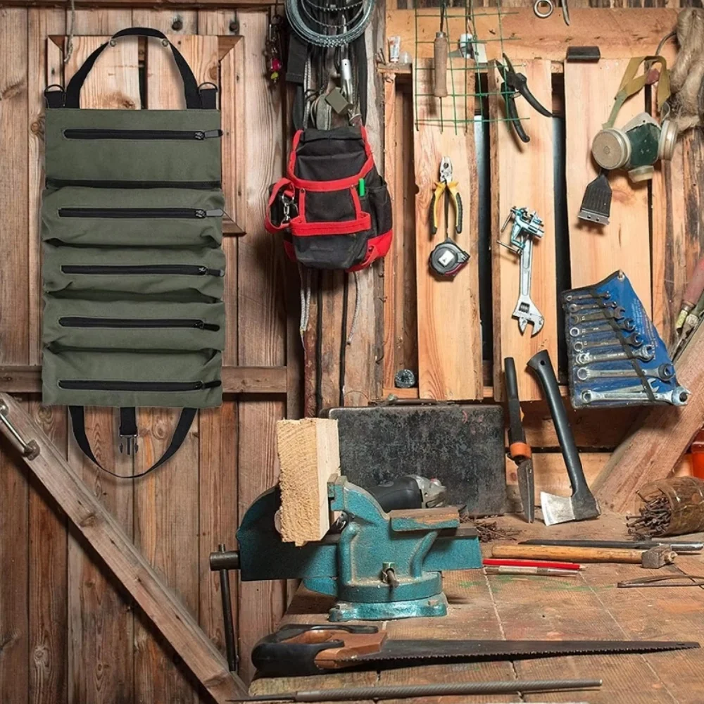 Tool Kit, Heavy-Duty Organizer for Both Men And Women, Portable Storage Box with 2 Removable Zippered Bags, Suitable for Electri