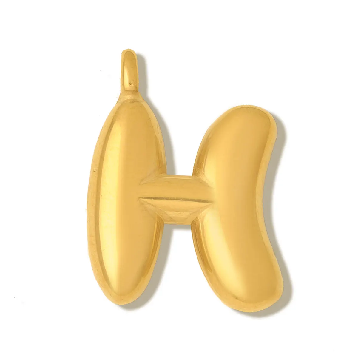 3pcs/Lot Stainless Steel Initial Letter Necklace Pendant Mirror Polish Bubble Capital Letter DIY Charms Woman Jewelry Wholesale