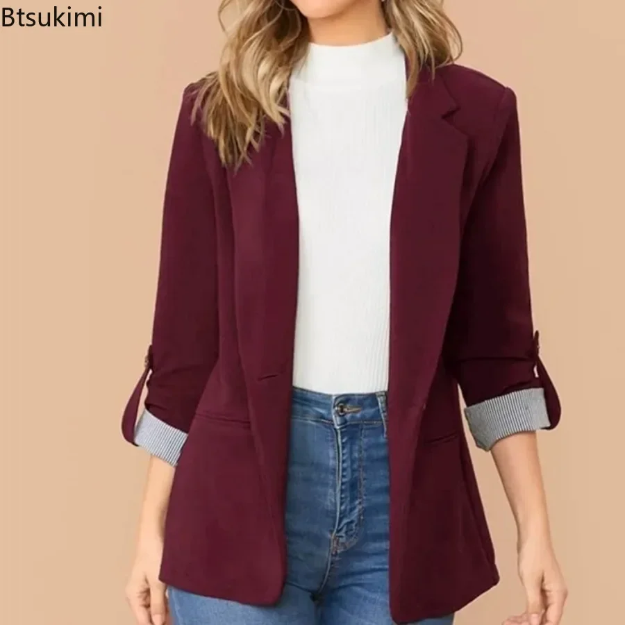 New Women's Spring Autumn Slim Fit Blazer Jackets Fashion Splice Temperament Cardigan Casual Suit Coats Office Ladies Suit Tops