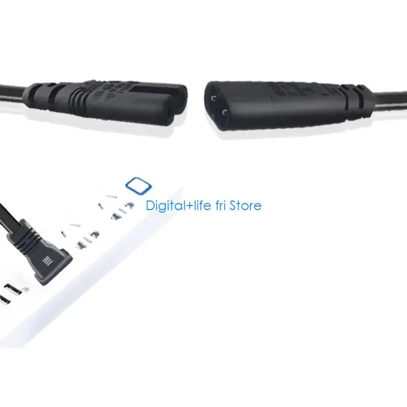 E06D IEC320 C8 2Pin Male to 2xC7 Female Y Split Power Cable C8 to 2 C7 IEC320 2Pin Figure 8 Male to 2 Female Cord