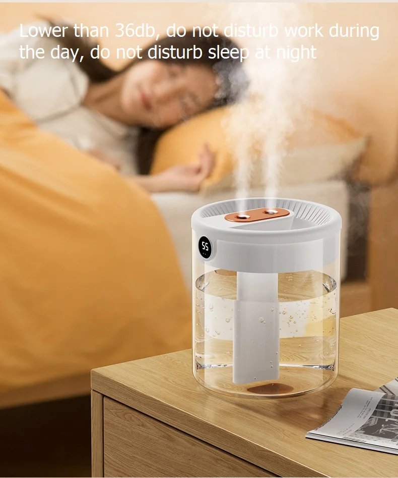 Mi 2L Double Nozzle Air Humidifier With LCD Humidity Display Large Capacity Aroma Essential Oil Diffuser For Home