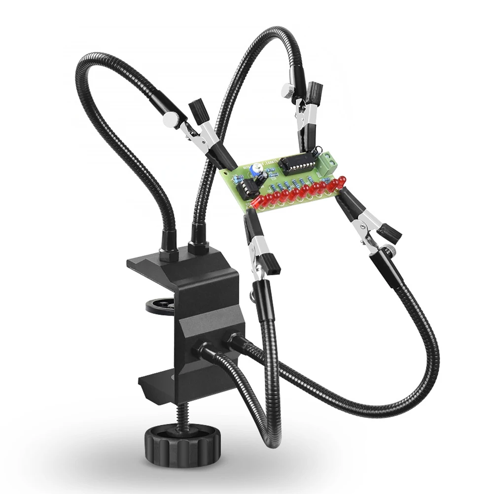 

Four-Claw Aluminum Alloy Soldering Station Multi-Function 360 Degree Rotation Clip Nut Lock Stable Welding Accessory for Jewelry
