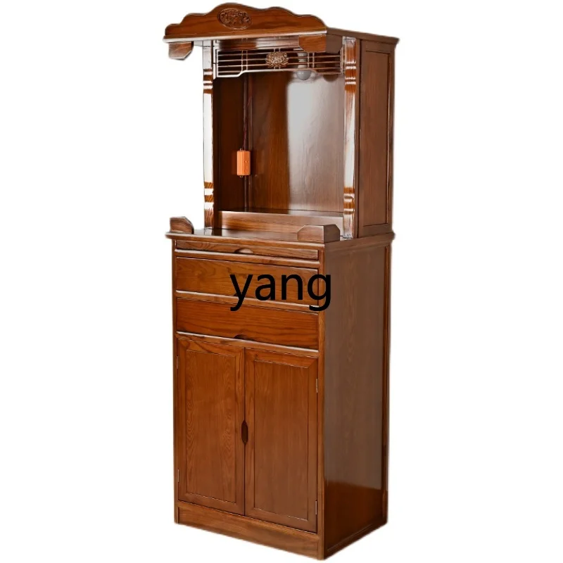 Lmm household camphor wood backlight vertical cabinet Buddha cabinet economical new Chinese Buddha table