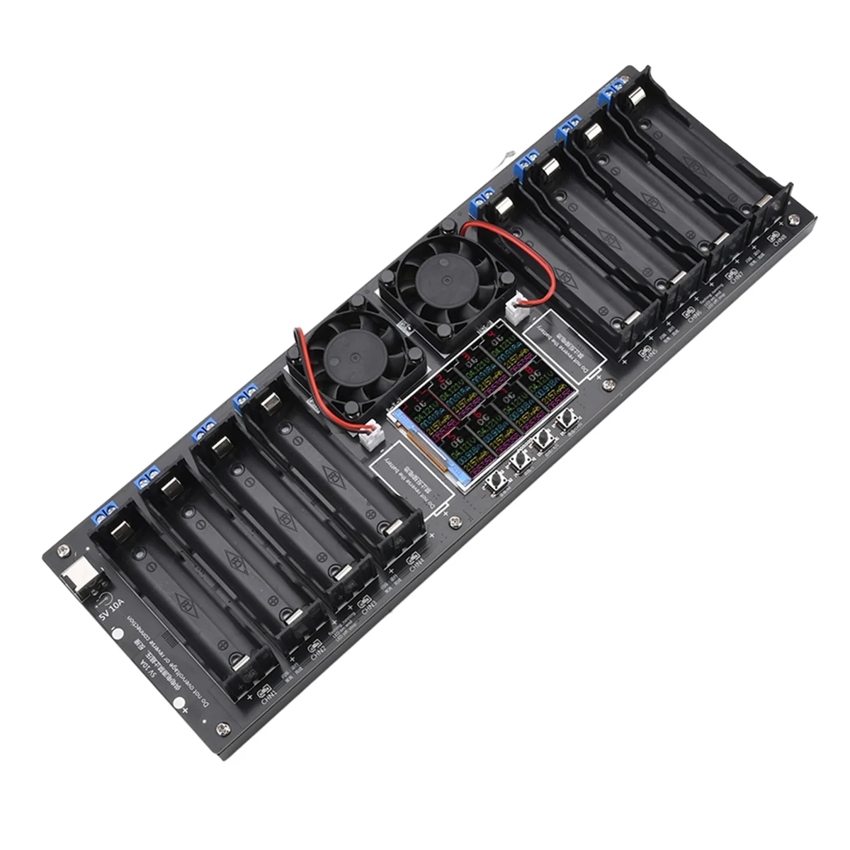 8-Channel 18650 Lithium Battery Capacity Tester Module MAh MWh Digital Battery Power Detector Module Type-C