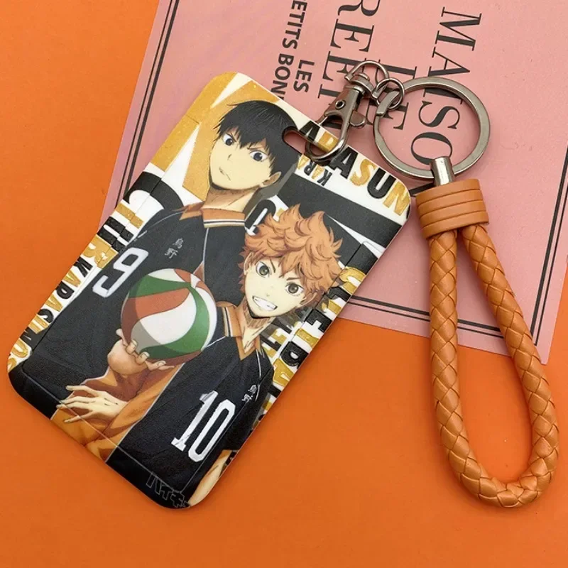 Bandai Desenho Animado Haikyuu!! Kozume Kenma Kei Tsukishima Porta-cartões de ônibus Chaveiro Hina Ta Shoyo ID de estudante Porta-cartões escolares