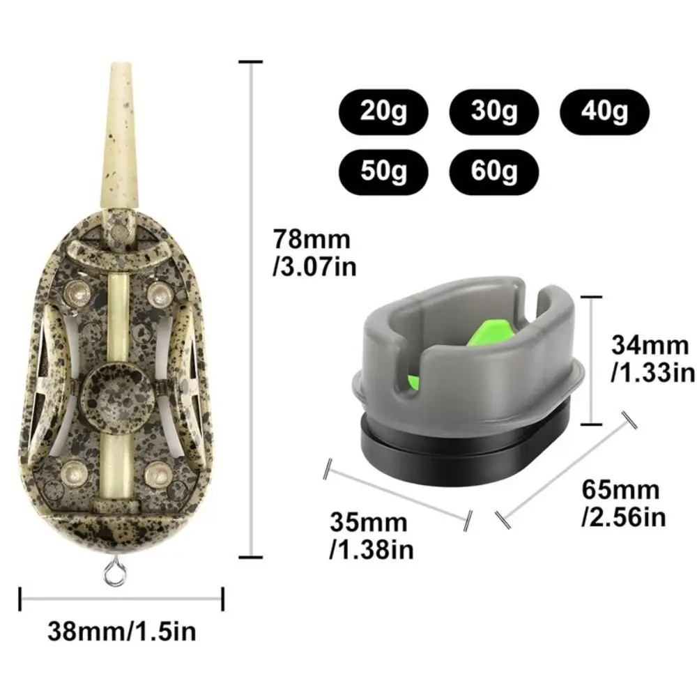 20g/30g/40g/50g/60g Method Feeder Lead Weight Mold Included Carp Feeder Kit European Type Cage Style Inline Feeder Carp Fishing view 6