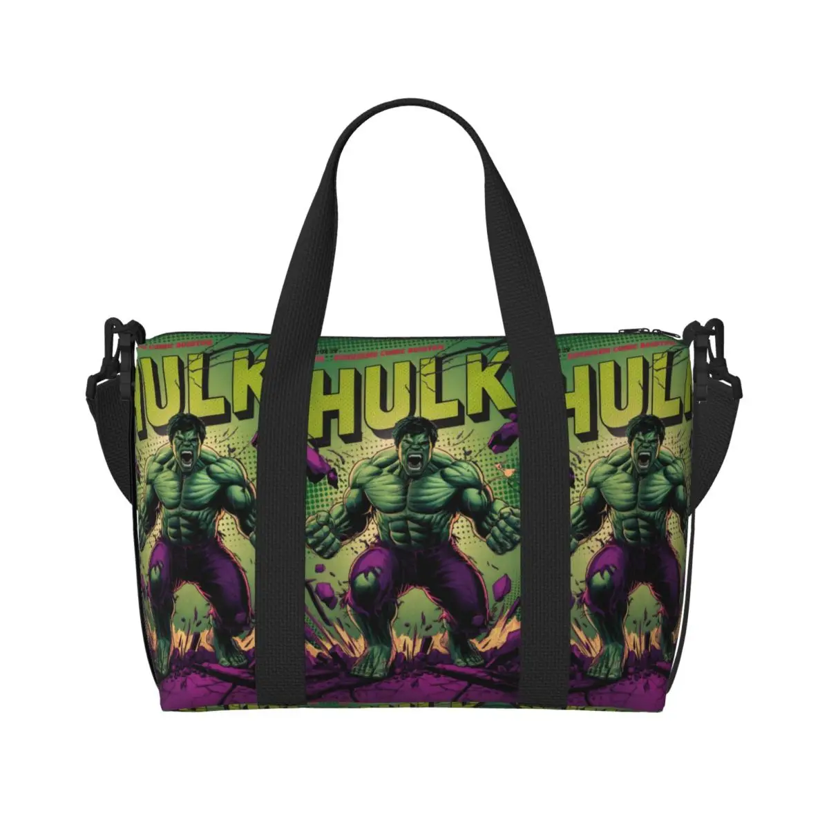 

Custom 3D Printing Art Hulk Tote Bag for Women Big Capacity Popular Movie Beach Gym Travel Bags
