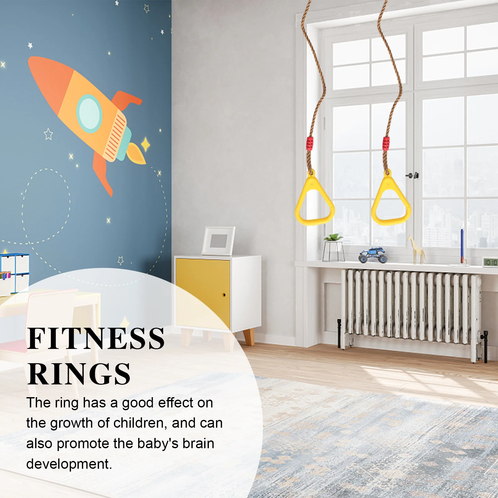 

1Pair Non-Slip Exercise Hanging Rings For Fitness Handles Pull-Up Handles Training Stretch Gymnastic Rings Core Strength