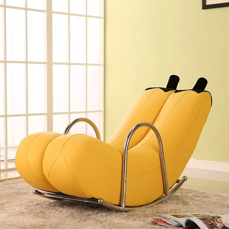 Small bedroom lazy sofa, creative single sofa, banana recliner, rocking chair, rocking chair