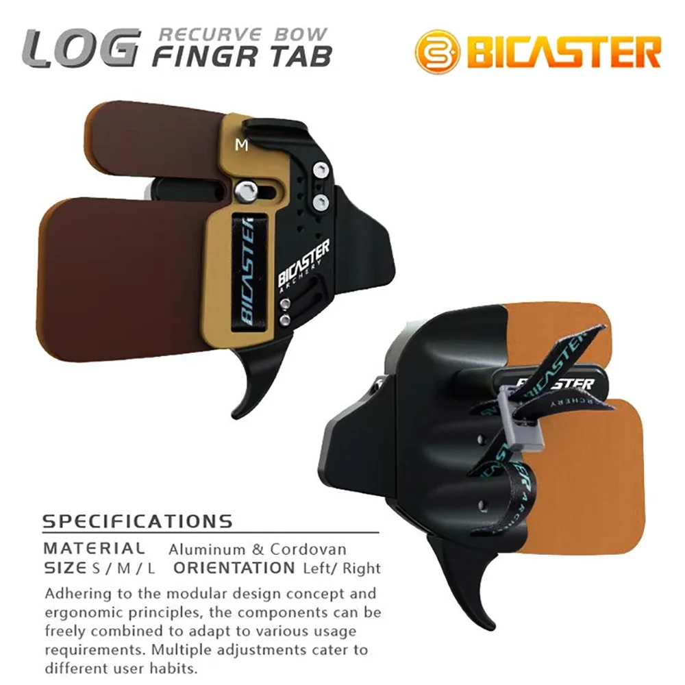 

BICASTER Archery LOG Finger Tabs Cordovan + Aluminum S/M/L Hunting Competition LH/RH Finger Tab Guard Protection