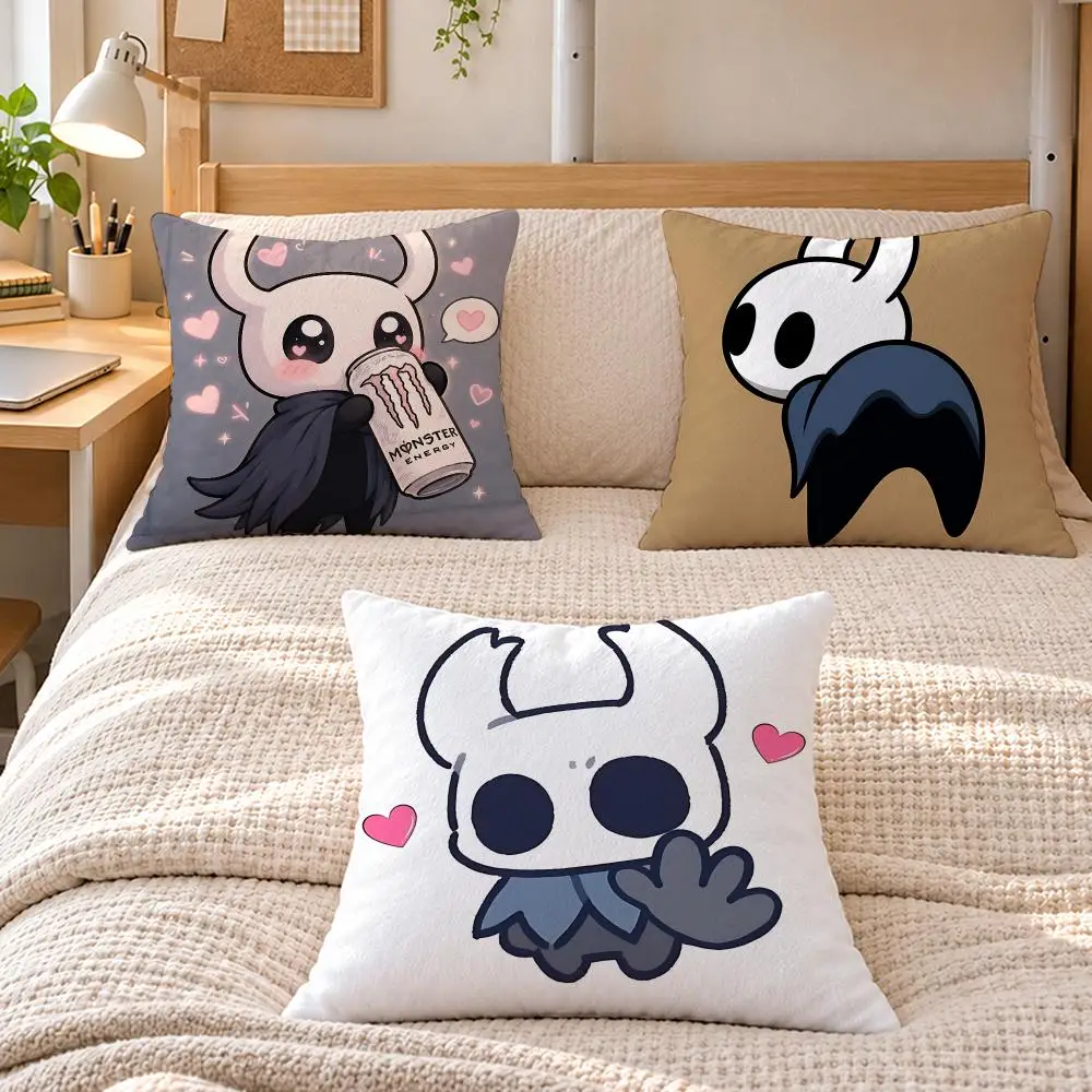 Game Hollow Knight T-The Knight Cushion Cover Soft Short Plush Sofa Bedroom Den Car Dorm Decor Gifts